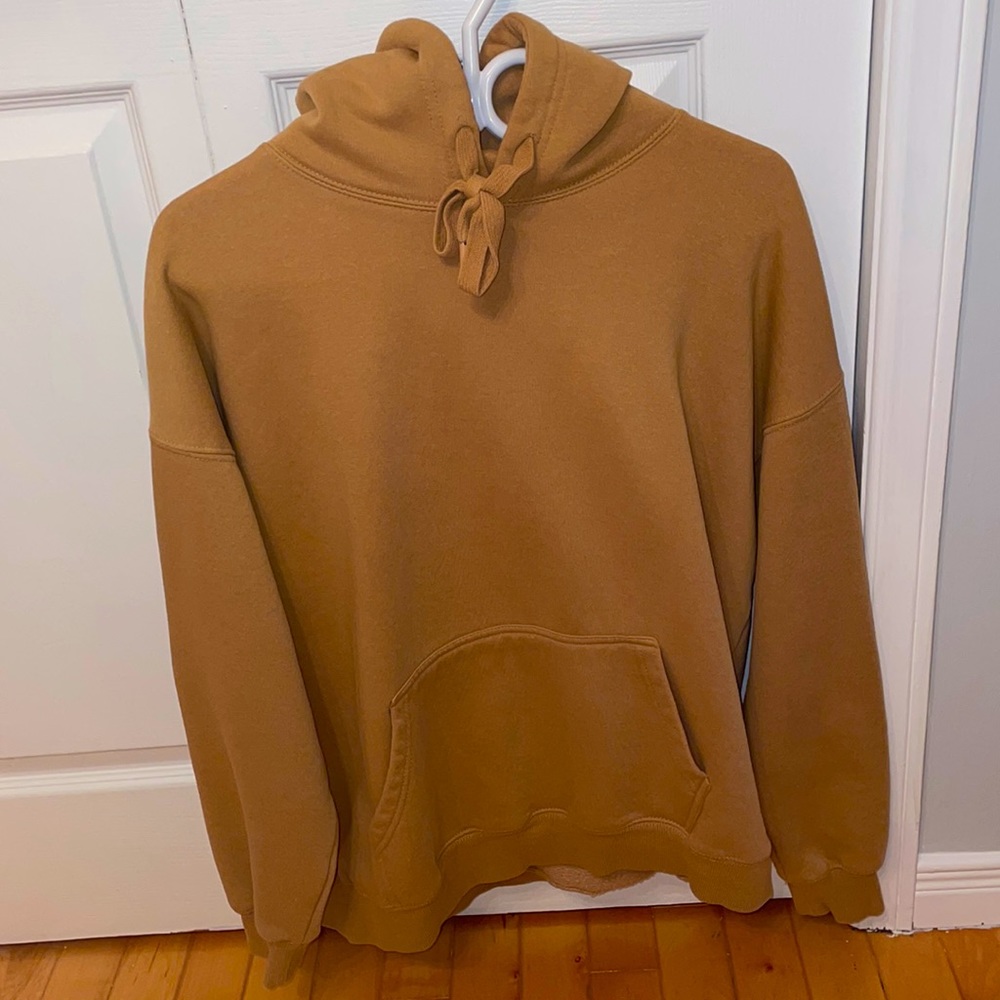 Light brown, oversized hoodie, European brand